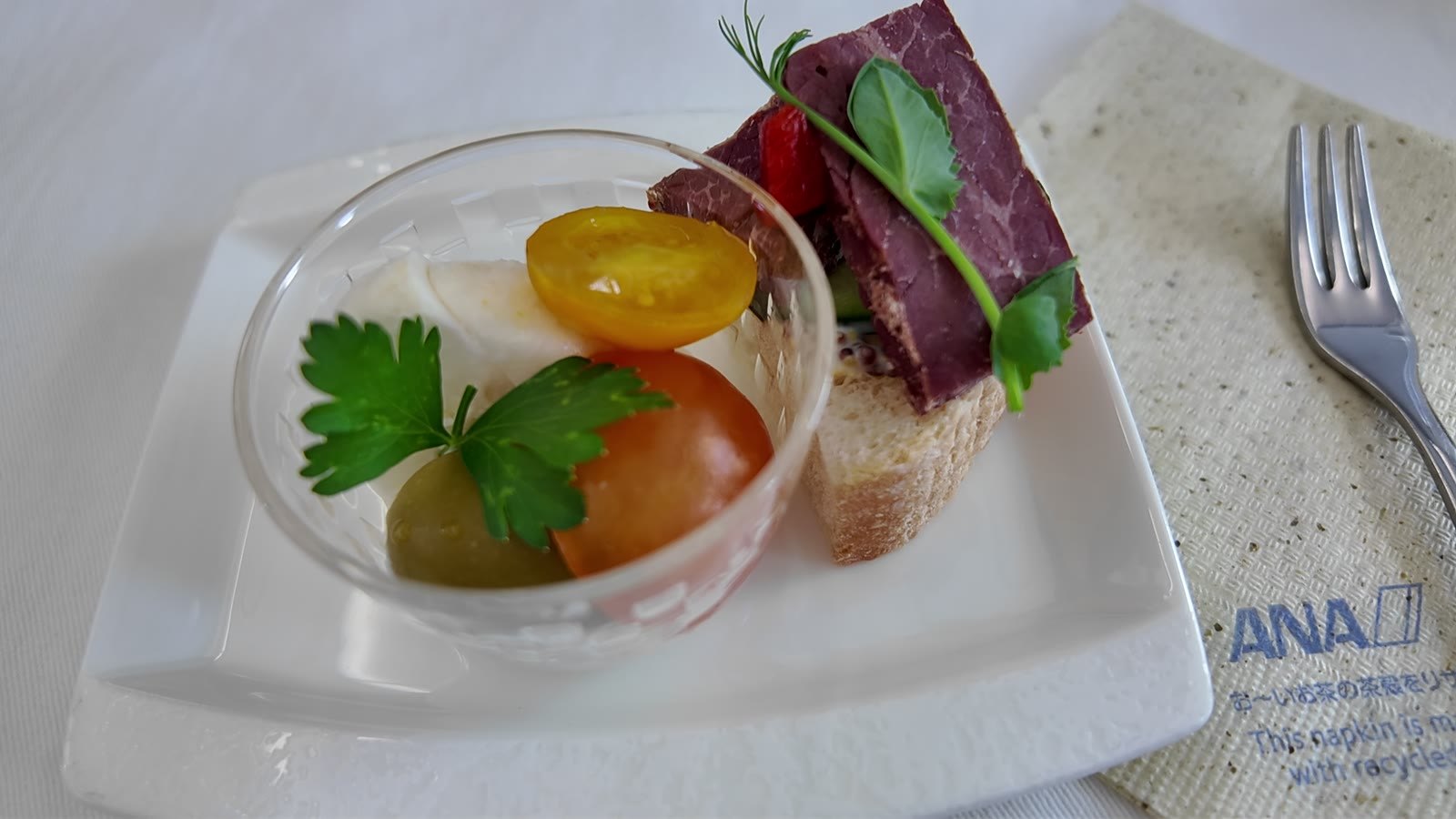 ANAビジネスクラスの機内食 前菜