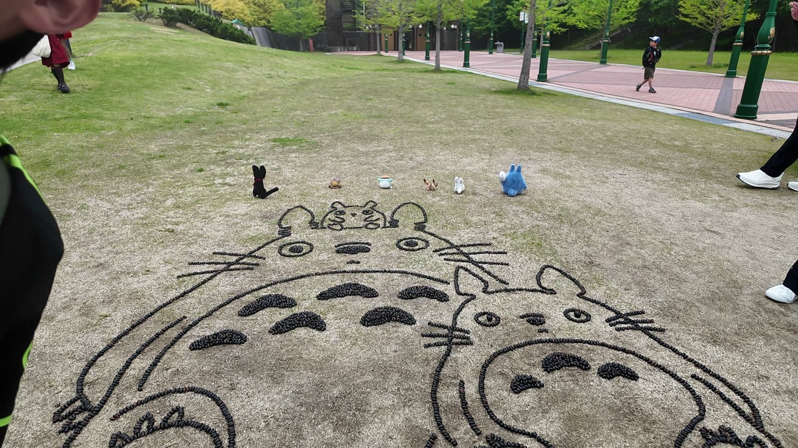愛・地球博記念公園の芝生に描かれた大きなトトロの地上絵