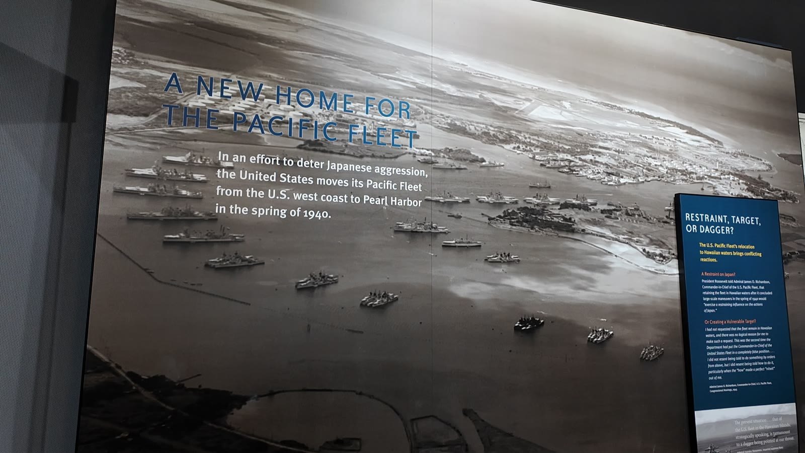太平洋艦隊が真珠湾へ拠点を移した1940年の展示