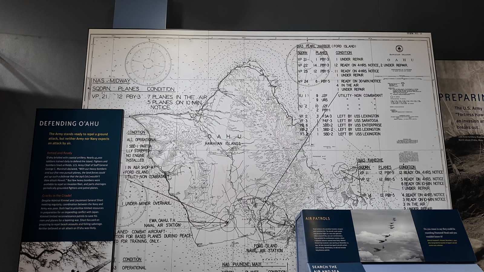 オアフ島の防衛計画の地図