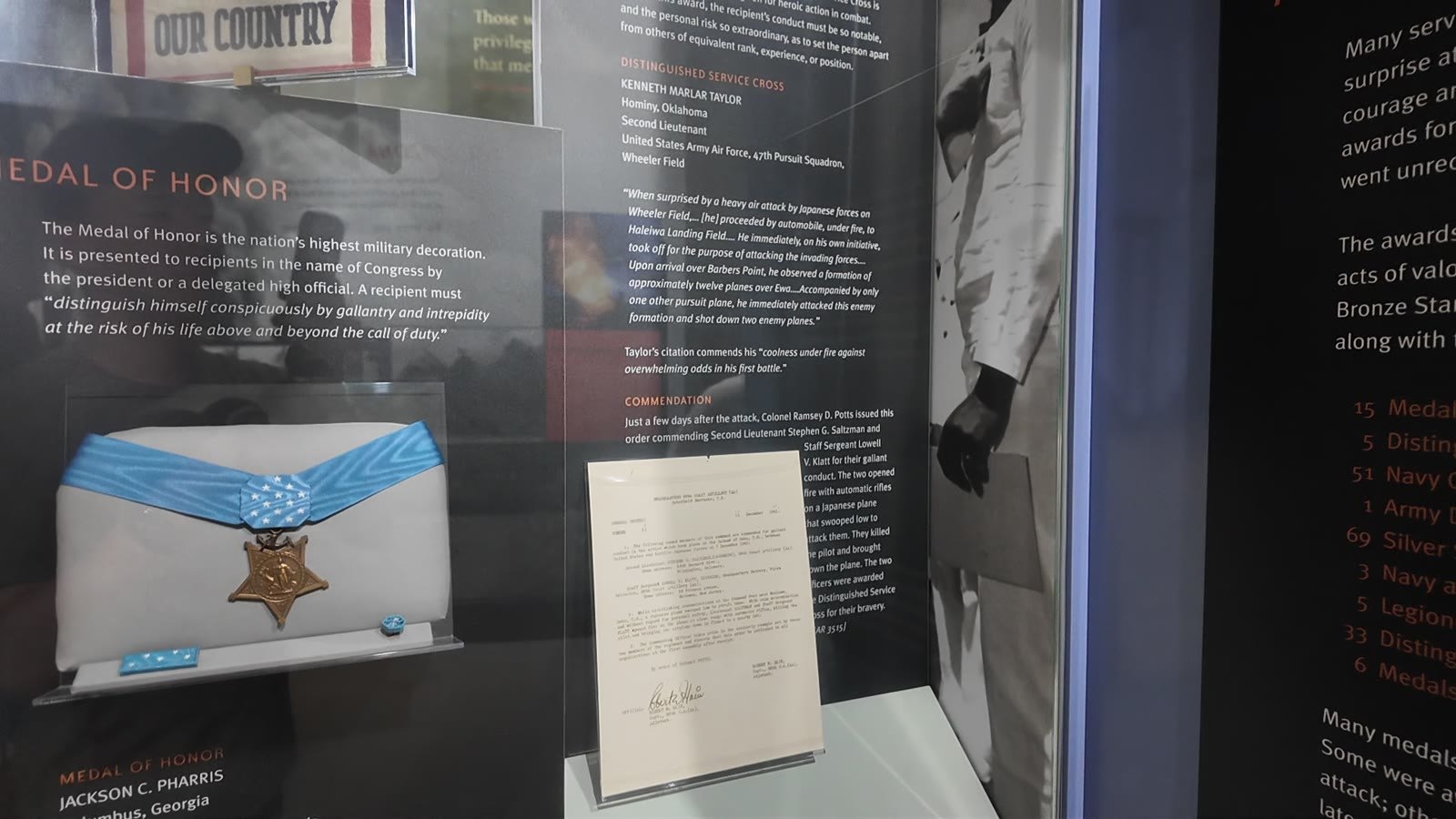 名誉勲章(Medal of Honor)の展示